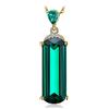 JewelryPalace 4.4ct Collana Donna Argento 925 con Simulato Smeraldo Verde, Solitario Collana Dorata Ciondolo Pietra a Taglio Fantasia con Catena 45cm, Collane Pendenti Verdi in Oro Set Gioielli Donna