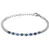 Breil, Collezione B Fence, Bracciale Uomo, Bracciale con Elementi in Acciaio Lucido e Sfere in Pietra Sodalite, Chiusura a Moschettone, Idea Regalo Uomo, Lunghezza Regolabile fino a 17,5 cm