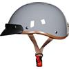LIONCIANO Casco Moto Per Adulti, Casco Aperto, ABS 709 Combinato Con EPS, Fibbia Sottogola a Sgancio Rapido. Adatto Per Casco Da Motociclista Scooter Ciclomotore Chopper（Grigio, 2XL 59-60CM）