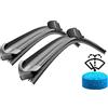 SCAR Set 2 Spazzole Tergicristallo Anteriori Per Grande Punto 650mm+375 mm Flat Con Adattatori Omaggio Lavavetri Concentrato
