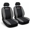 Susy Shop Coppia Di Coprisedili Anteriori Compatibili Per 500X, Set Fodere Auto In Policotone Con Logo Ricamato MADE IN ITALY (Nero/Grigio Chiaro)