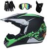 FASXZVM Integrale Casco da Motocross Impostato, con Occhiali Guanti Maschera, Gioventù Capretto Fuori Strada Moto Karting Scooter Casco, Discesa MTB ATV BMX Enduro Quad Bicicletta Sporca Schianto Casco ( Colo