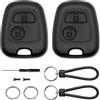 Leikedun Cover per chiave di ricambio compatibile per Citroen C1 C2 C3 C4 C5 / Peugeot 106 107 206 207 208 307 407 806 | Custodia per telecomando chiave auto 2 pulsanti di ricambio per guscio chiave