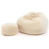 Ecopuf Yeti | Pouf Poltrona Sacco Sfoderabile XL | Pouf a Sacco in Morbidissima Pelliccia Sintetica | Poltrona a Sacco completo di poggiapiedi e pratica maniglia | Pouf Poltrona Relax Dim. 100X50 Cm
