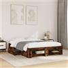 CIOURSTO Struttura Letto, Struttura in Derivati del Legno, Letto Contenitore in Legno con Cassetti e Scomparti Aperti per Materasso Singolo o Matrimoniale (120 x 190 centimetri)