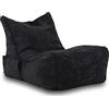 Ecopuf Flavio Chaise Longue Salotto Pouf Velluto - Pouf Morbido Sacco con Tasca e Maniglia, Imbottito - Poltrona Relax - Pouf a Sacco - Arredamento Casa - Grafite Sz19