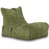 Ecopuf Flavio Chaise Longue Salotto Pouf Velluto - Pouf Morbido Sacco con Tasca e Maniglia, Imbottito - Poltrona Relax - Pouf a Sacco - Arredamento Casa - Verde Sz20