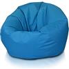 Ecopuf - Pouf Poltrona Sacco Azzurro Taglia M - Puffo Per Sedersi da Esterno e Interno - Puff in Tessuto Antistrappo Impermeabile - Imbottitura in Palline di Polistirolo - Dim 90x50 cm