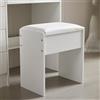 Buildonely Sgabello da trucco, per tavolo da toeletta, in velluto, per pianoforte, per cosmetici, per camera da letto, bianco, 43 x 40 x 23,5 cm