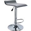 milani home - sgabello bar girevole in acciaio, ecopelle grigio chiaro, altezza regolabile 64/84 cm, con poggiapiedi
