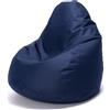 Ecopuf Fuzzy | Puff Poltrona Sacco - da Interno e Esterno - A Antistrappo Antimacchia - Imbottitura Polistirolo A Doppia Zip - Dim 80x110cm
