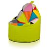 Ecopuf Yoko | Pouf a Sacco Patchwork Design | Puff Poltrona Sacco in Ecopelle per Interni Esterni | Pouf Poltrona con Maniglia | Poltrona a Sacco Relax Dim. 70X75 Cm