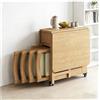 Generic Set Tavolo da Pranzo Pieghevole in Legno Massello, Tavolo Industriale con Ribalte con 4 Sedie e Cassetto Tavoli Allungabili a Scomparsa Multifunzionali for Cucina Soggiorno(Original wood)