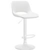 CLP Sgabello da bar Camden I rivestito in similpelle, Colore:bianco, Materiale base:Metallo bianco opaco