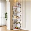 Tribesigns Libreria angolare a 5 ripiani, altezza 175 cm, scaffale angolare per piante, per soggiorno, cucina, ufficio, casa, bianco