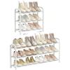 ENJOYBASICS 3 Livelli Scarpiera Salvaspazio Espandibile, 45-83 cm, Bianco | Metallica, Facile da montare, per ingresso, corridoio o piastra, guadagno di spazio, accoglie da 6 a 12 paia di scarpe