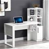 HOMIDEA TODY Scrivania per Computer - Tavolo da Lavoro con ripiani e vano portaoggetti con anta dal design moderno per ufficio soggiorno o la cameretta dei bambini (Bianco/Bianco)