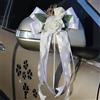 AQCQDQ 6 fiocchi per auto per matrimonio, fiori artificiali, decorazione per auto, specchietto retrovisore, maniglia della porta, decorazione per fai da te (bianco)