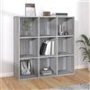 VIHHQGC Libreria grigio rovere Sonoma 98 x 29 x 97,5 cm con 9 scomparti, ripiano in legno per libri e riviste, ampio spazio di archiviazione, scaffale decorativo per soggiorno, facile da pulire,