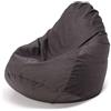 Ecopuf Fuzzy - Pouf Poltrona Sacco in Microfibra - Puffo per Sedersi - Puff Poltrona Relax - Pouf Sacco con Imbottitura in Palline di Polistirolo - Arredamento Casa - 80x110 cm - Grigio A104