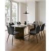 JIJIAN Set 6 Sedie da Pranzo in Tessuto Lino, Grigio Antracite