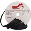 I nastri Profilo Piping 1/10 in Raso sbieco Acetato Lucido Alto mm 10 in Rocca da 20 mt (Nero)