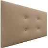 DHOME Testata in Similpelle o Tessuto AQUALINE Pro con 2 file di bottoni Testata imbottita Letto di lusso (Similpelle Marrone Chiaro, 110x50cm (Letti 80/90/105))