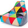 Ecopuf - Keiko Patchwork Pouf per esterni - Pouf con sfere di polistirolo - Sacco in tessuto impermeabile - Poltrona relax - Arredamento per la casa - Dimensioni poltrona M - 100 x 80 x 85 cm, grigio