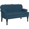 vidaXL Panca con Schienale Blu 119,5x64,5x75 cm in Velluto