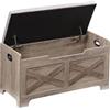 OPULENTHOME Panca con spazio di archiviazione, cassapanca con coperchio, lunga 100 cm, in legno con 2 cerniere di sicurezza, telaio in metallo rinforzato, portata 136 kg, organizer per corridoio, camera da letto
