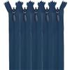 MARARDI [Pack 5 Cerniere Invisibili [Blu Navy] Nylon [60 cm] Chiusure Lampo per Cucito e Artigianato per Stoffa Vestiti Borse per Cucire a Macchina Tessuto di Cotone con Chiusura in Metallo