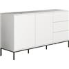 MB Muebles Bonitos, Credenza a due ante e tre cassetti Madia Soggiorno Serena, Melamina Opaca, Bianco, 150x80x41 cm