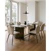 JIJIAN Set 6 Sedie da Pranzo in Tessuto Lino, Beige Avena