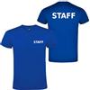 Generico T-shirt in cotone con scritta STAFF davanti e dietro (Blu Royal, S)
