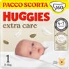 HUGGIES - Pannolini Extra Care Taglia 1 (2-5 Kg) - Pacco Scorta da 160 Pezzi