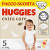 HUGGIES - Pannolini Extra Care Taglia 5 (11-25 Kg) Pacco Scorta da 56 Pezzi
