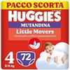 HUGGIES - Pannolini Little Movers Mutandina Taglia 4 (9-14 Kg) Pacco Scorta da 72 Pezzi