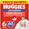HUGGIES - Pannolini Little Movers Mutandina Taglia 6 (15-25 Kg) Pacco Scorta da 60 Pezzi