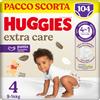 HUGGIES - Pannolini Extra Care Mutandina Taglia 4 (9-14 Kg) Pacco Scorta da 104 Pezzi