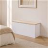 Dmora Baule Miltonia 45x90x45h cm Bianco Chiusura Soft Close Peso Supportato 40 kg, Materiale Piano in Legno Nobilitato Made in Italy