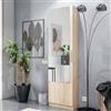Dmora - Scarpiera Eugene, Armadio portascarpe alta a 1 anta, Mobile portascarpe moderno, Armadio da ingresso con specchio, 50x22h180 cm, Rovere