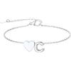 FindChic Cuore Bracciale Donna, Braccialetto Donna in Acciaio Inox, Bracciali Alfabeto Lettera C