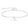 FindChic Cuore Bracciale Donna, Braccialetto Donna in Acciaio Inox, Bracciali Alfabeto Lettera L