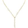 DelPia, Collana Donna 2begold Oro 18kt e Argento Sterling 925 Modello Paperclip con Cristalli Bianchi (51cm)