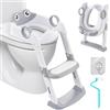 UCAMP Riduttore wc per bambini,Riduttore wc Bambini, Scaletta WC per Bambini Pieghevole, Pieghevole Regolabile in Altezza, con PVC Morbida Seduta Imbottita, pedana antiscivolo anti-spruzzo,per V,U,O