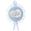 VALENTI & CO. Valenti&Co - Medaglione Musicale Capoculla con Sacra Famiglia in Argento perfetto come idea regalo nascita, battesimo da appendere alla culla, al passeggino o in cameretta del neonato - Celeste