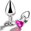 home harbor Plug Anale, Forma di Cuore con Diamante in Cristallo - Kit Plug Anale in Lucido, Dilatatore Anale Unisex per Donne e Uomini, Facile da Pulire, Sex Toy per Coppie e Principianti (Rosa)