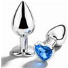 home harbor Plug Anale, Forma di Cuore con Diamante in Cristallo - Kit Plug Anale in Lucido, Dilatatore Anale Unisex per Donne e Uomini, Facile da Pulire, Sex Toy per Coppie e Principianti (Blu scuro)