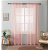 WPM WORLD PRODUCTS MART WPM Tende trasparenti color rosa cipria, 152,4 cm di larghezza x 213,4 cm di lunghezza, 2 pannelli, con tasca per asta, in voile trasparente, per camera da letto, cucina, camera dei bambini
