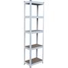 Relaxdays scaffale portacarichi 180x50x30 cm, 875kg, 5 Ripiani, Cantina/Garage, Bianco/Marrone